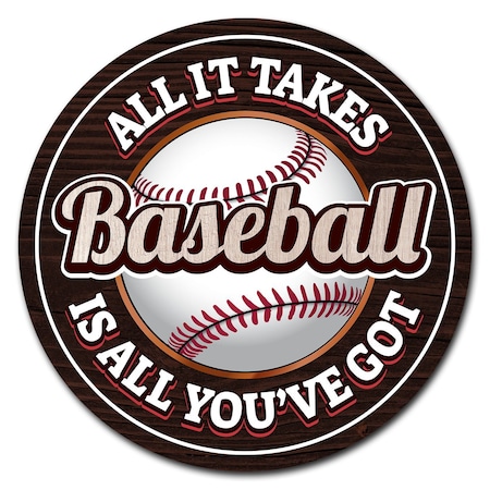 Signmission Baseball Circle Corrugated Plastic Sign C-8-CIR-Baseball